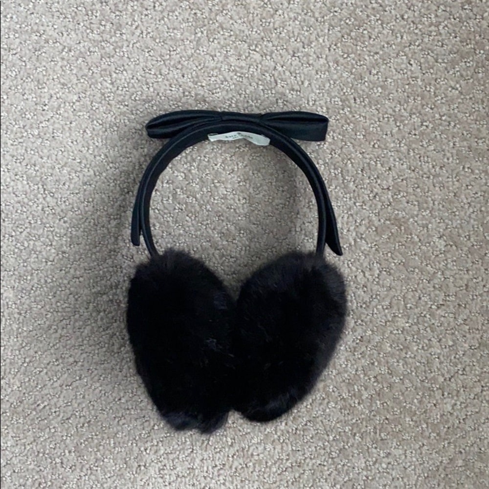 Kate Spade Satin Bow Faux Fur Earmuffs